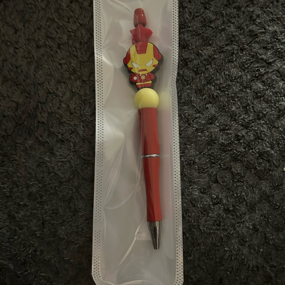 Hand Crafted Red Superhero Pen